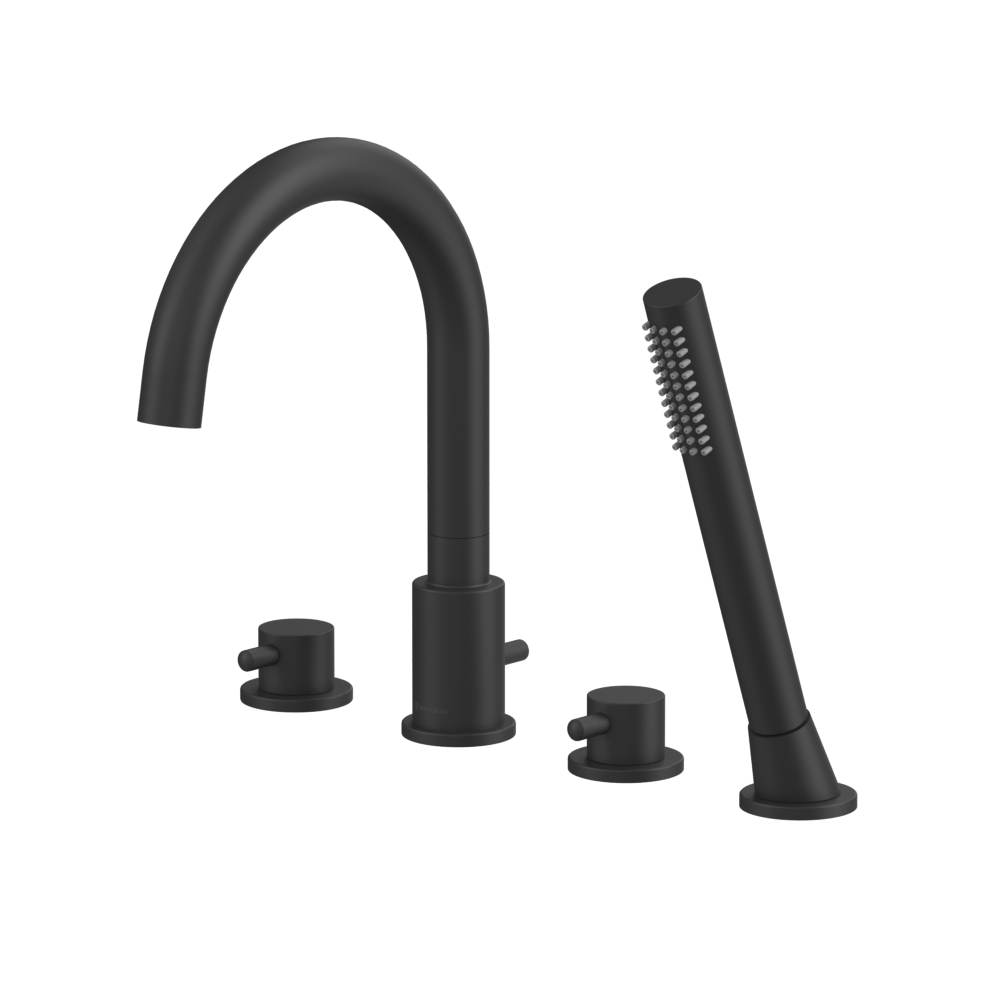 Смеситель для ванны на 4 отверстия WHITECROSS Y (черный мат) Y1232BL