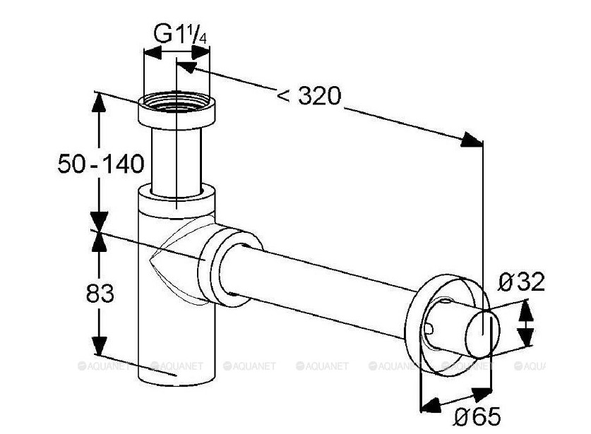 Сифон для раковины Kludi 1002005-00 , 1002005-00