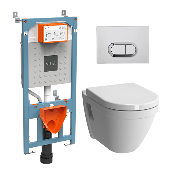 Комплект подвесного унитаза S50 Rim-Ex с инсталляцией и кнопкой, сиденье микролифт, 9003B003-7201