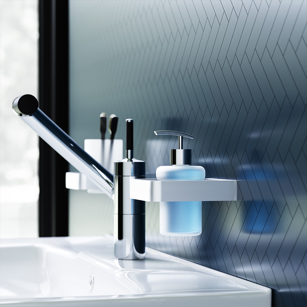 Стеклянный диспенсер для жидкого мыла с настенным держателем DA7736900 Jupiter