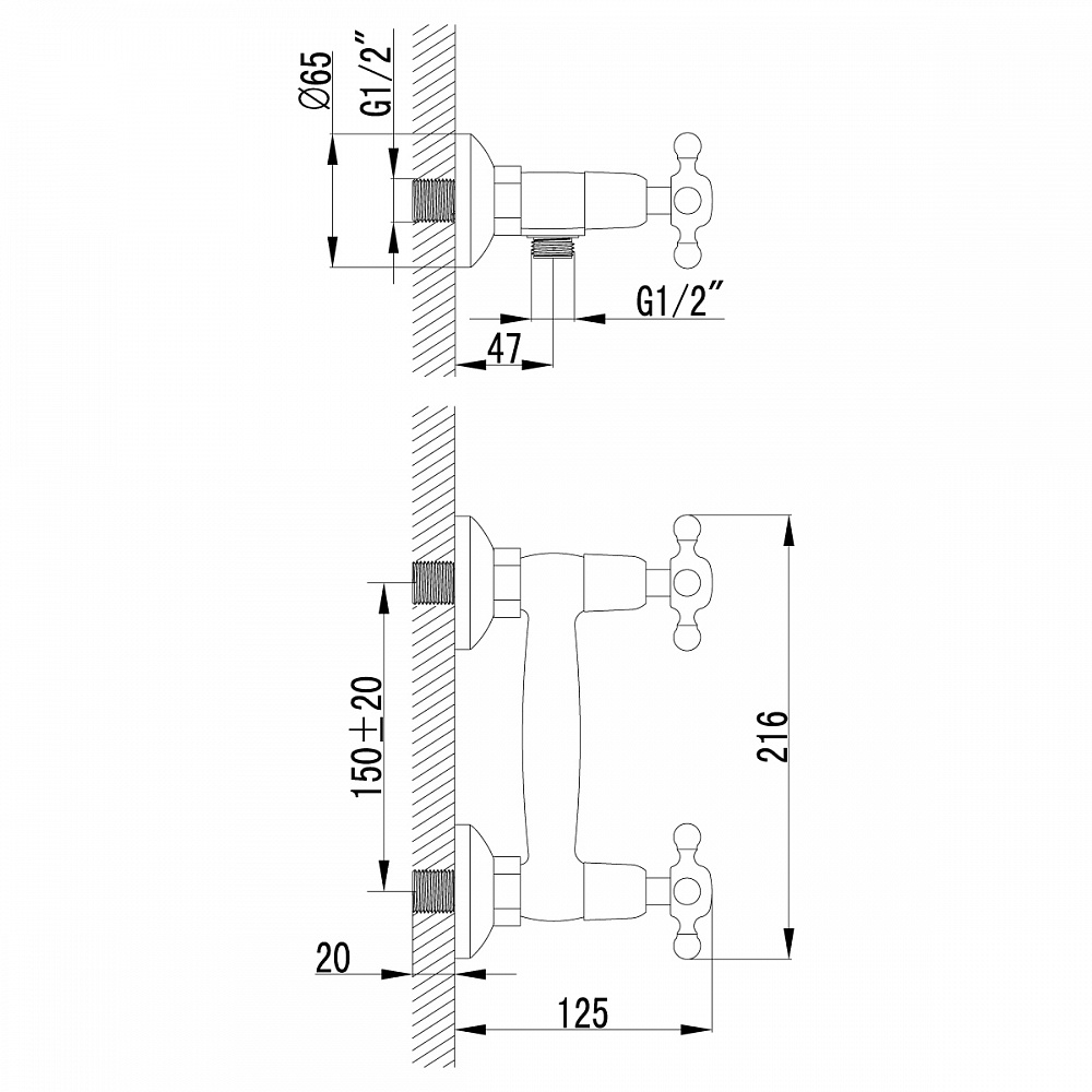 Смеситель Lemark Vintage LM2803B для душа
