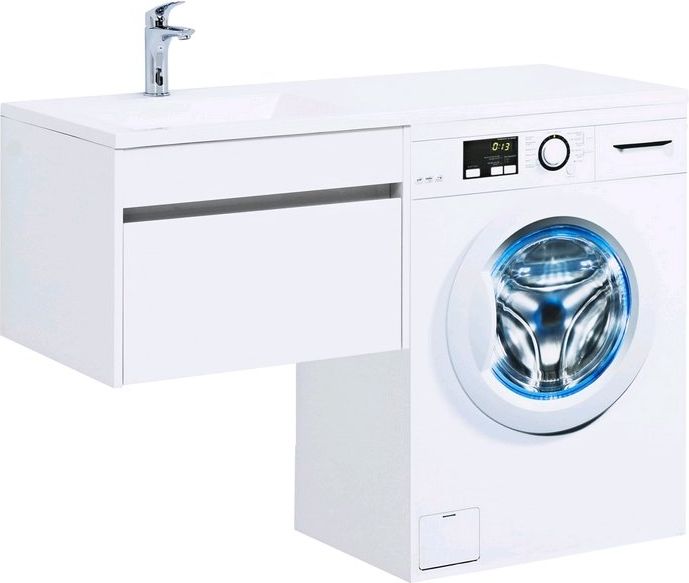 Тумба с раковиной Aquanet Токио 120 L белый (подвесная, 1 ящик), 00239212