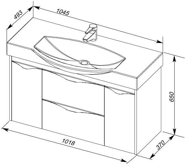 Тумба с раковиной Aquanet Франка 105 слоновая кость, 00213045
