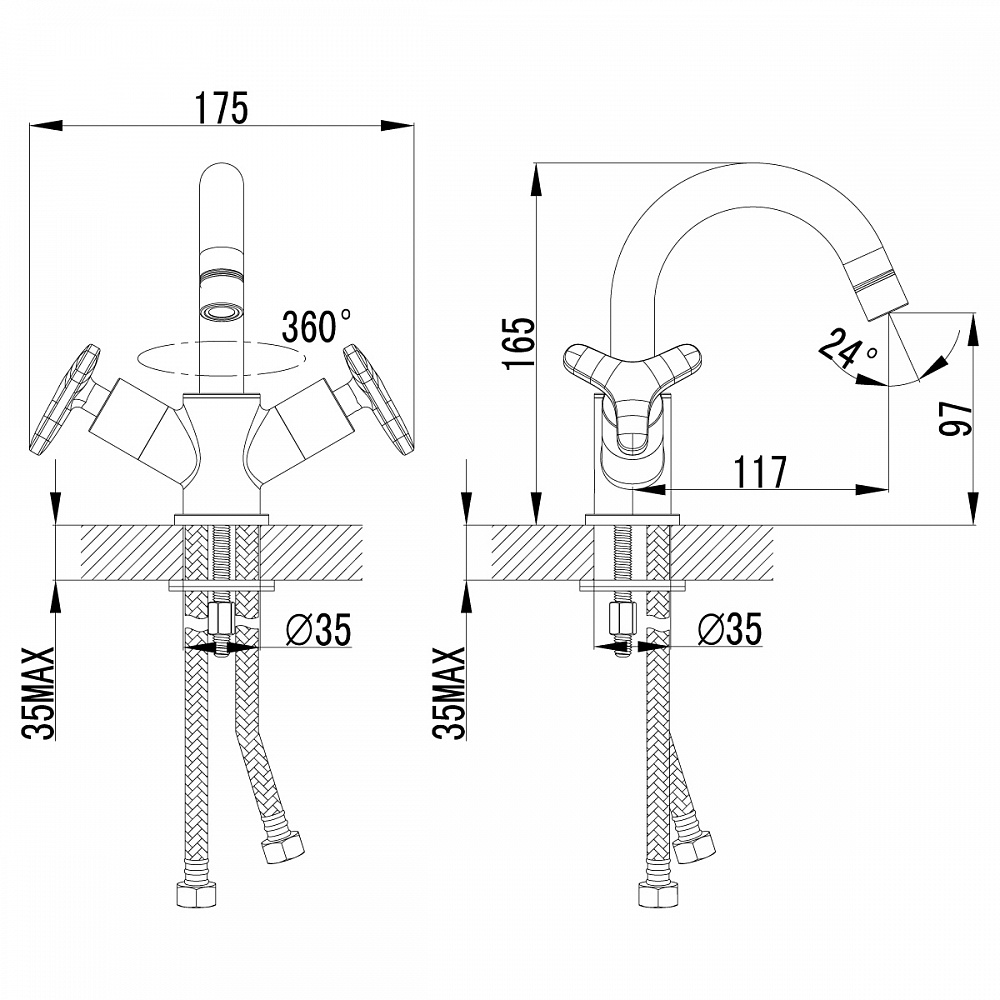 Смеситель Lemark Plus Spirit LM1907C для раковины