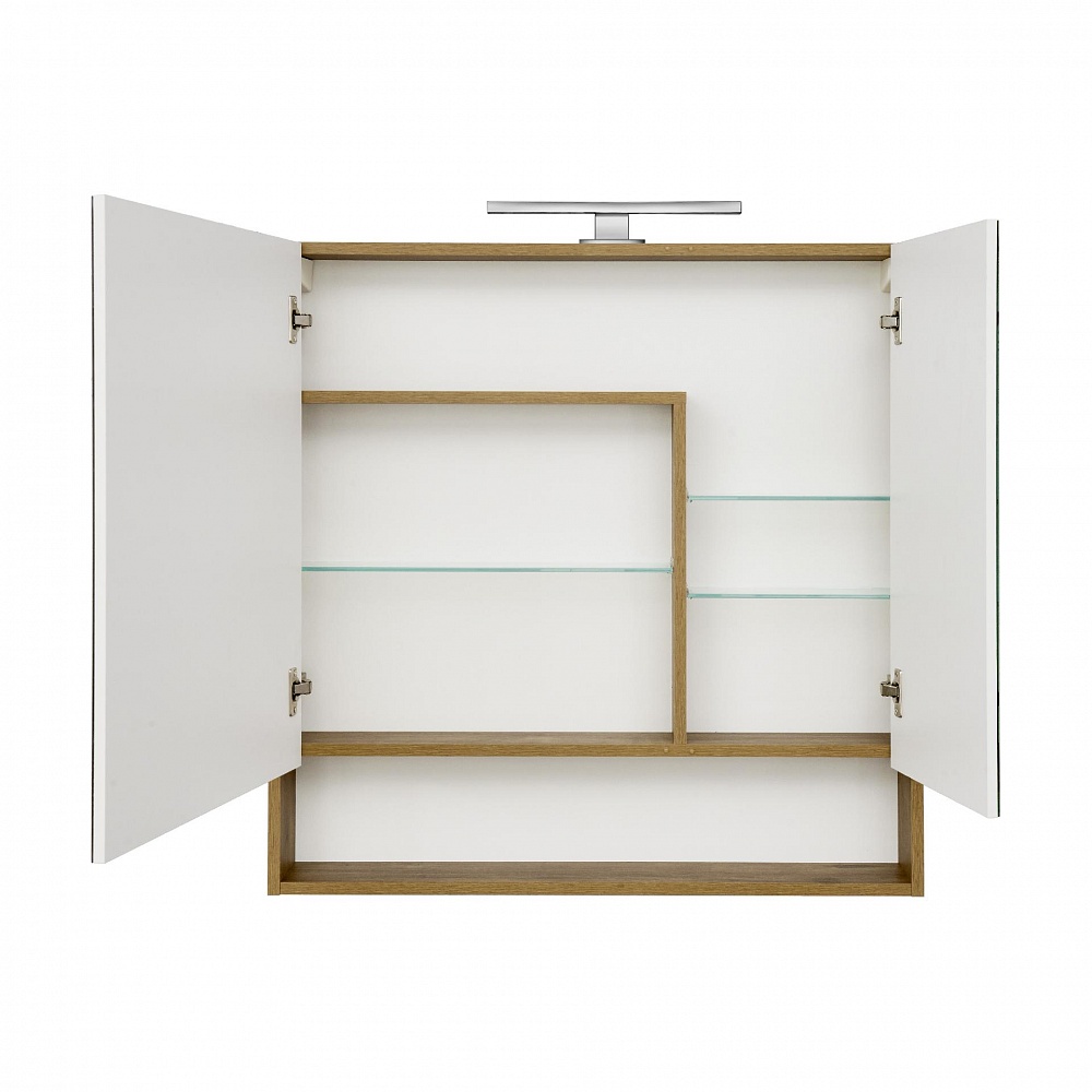 Зеркальный шкаф Aquaton Сканди 90 белый, дуб рустикальный 1A252302SDZ90