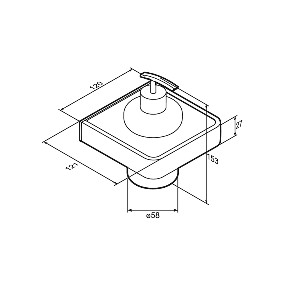 Стеклянный диспенсер для жидкого мыла с настенным держателем DA7736900 Jupiter