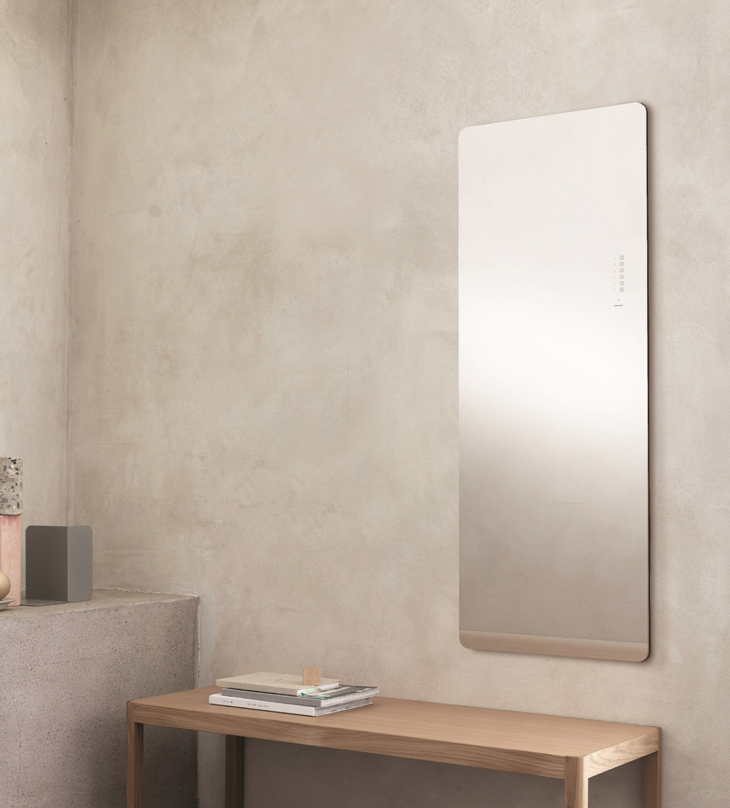 Электрический полотенцесушитель Lazzarini E-Mirror 700W белый прямой, Lazzarini E-Mirror 700W White straight