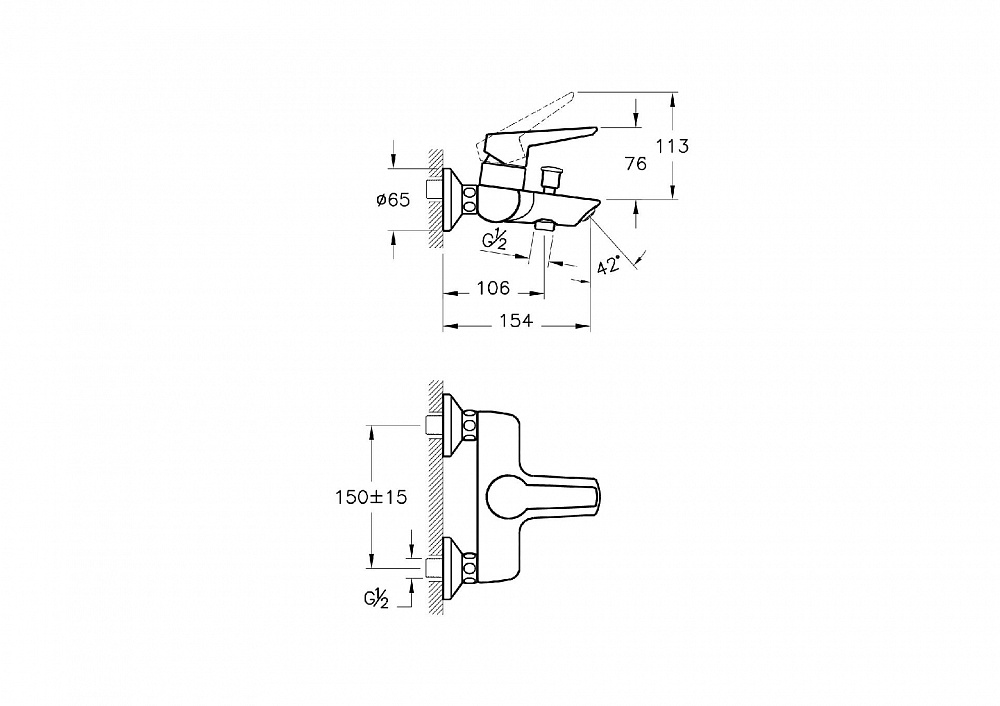 Смеситель для ванны Solid S, A42444EXP