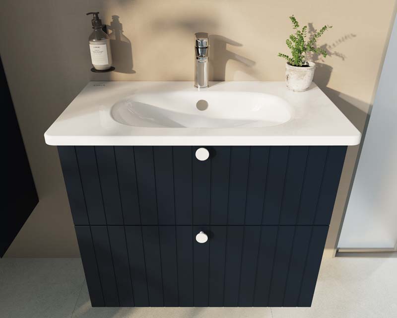 Модуль Root Groove 60 см с круглой раковиной, 2 ящика, матовый темно-синий, 69420