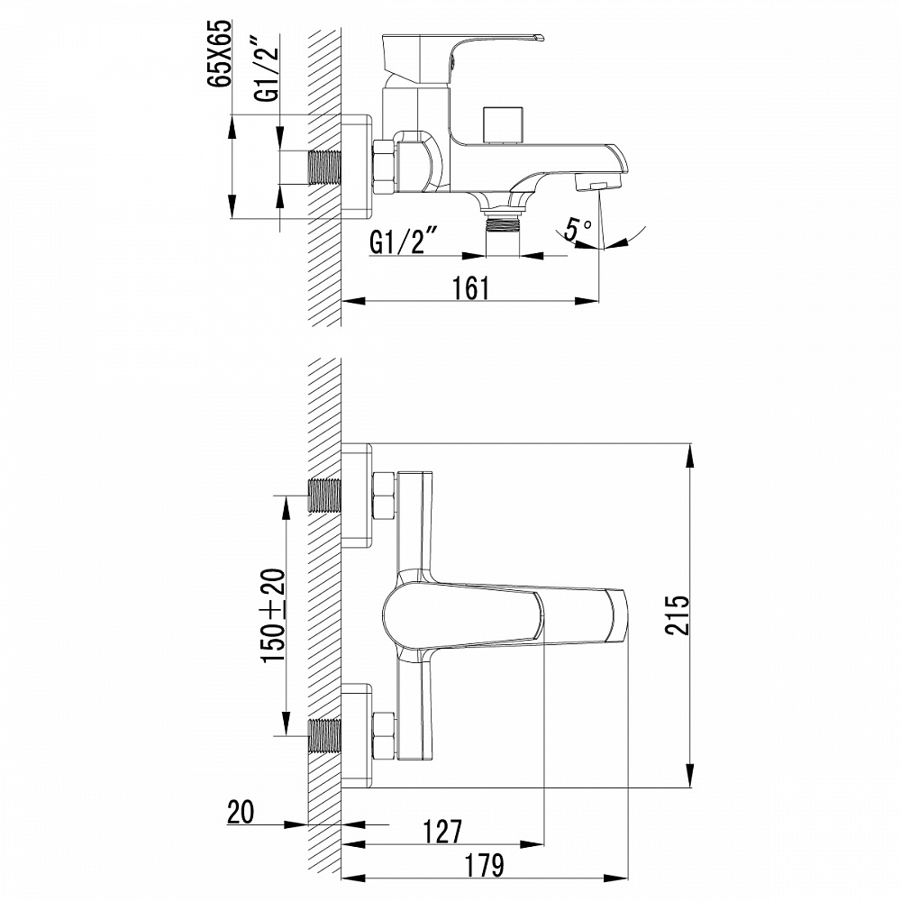 Смеситель Lemark Plus Factor LM1612C для ванны