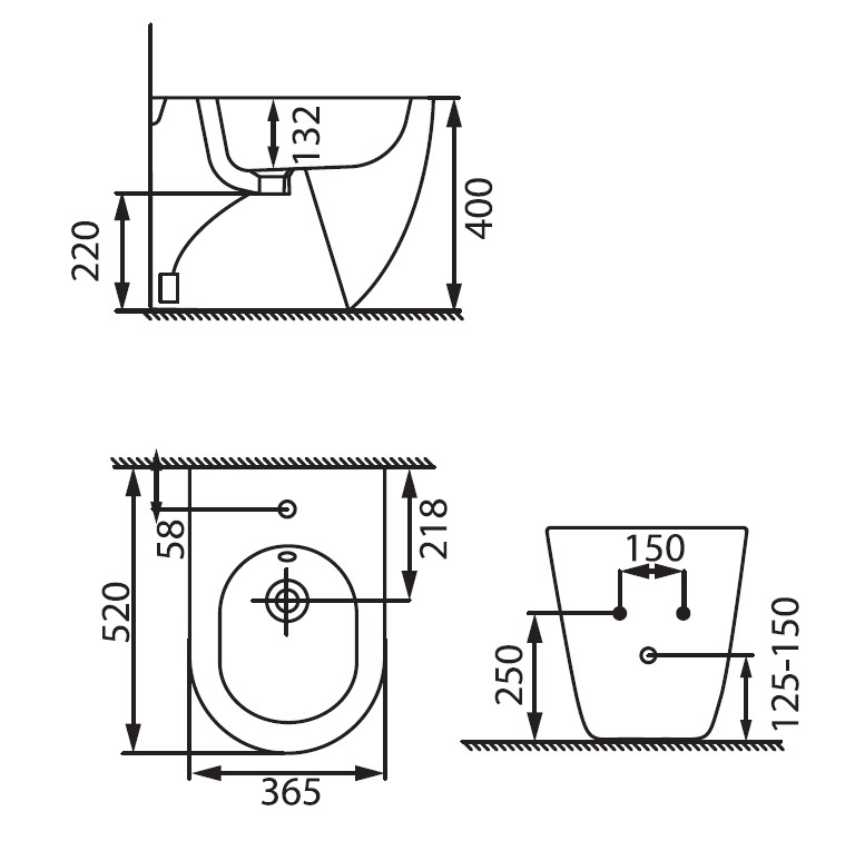 Биде напольное Allen Brau Reality 4.32005.31 черный