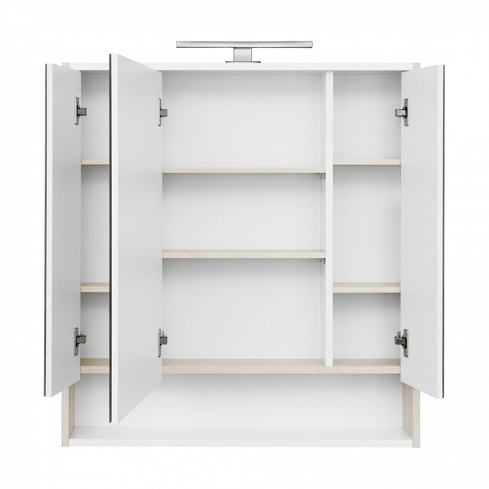 Зеркальный шкаф Aquaton Рико 80 белый, ясень фабрик 1A215302RIB90