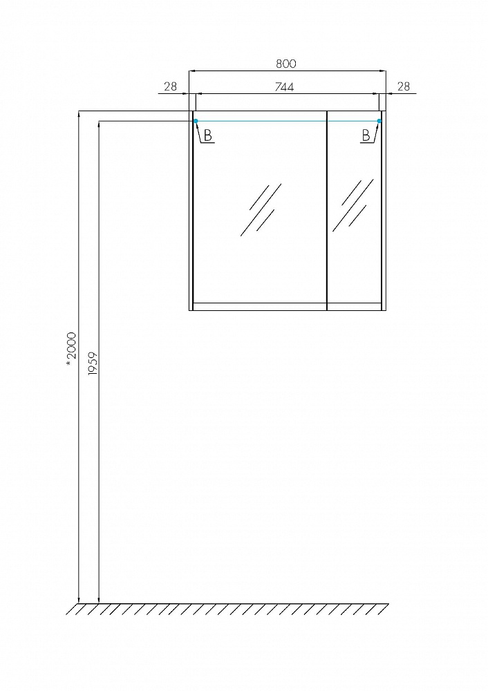 Зеркальный шкаф Aquaton Нортон 80 белый 1A249202NT010