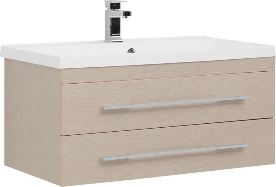 Тумба с раковиной Aquanet Нота NEW 90 светлый дуб, 00212858