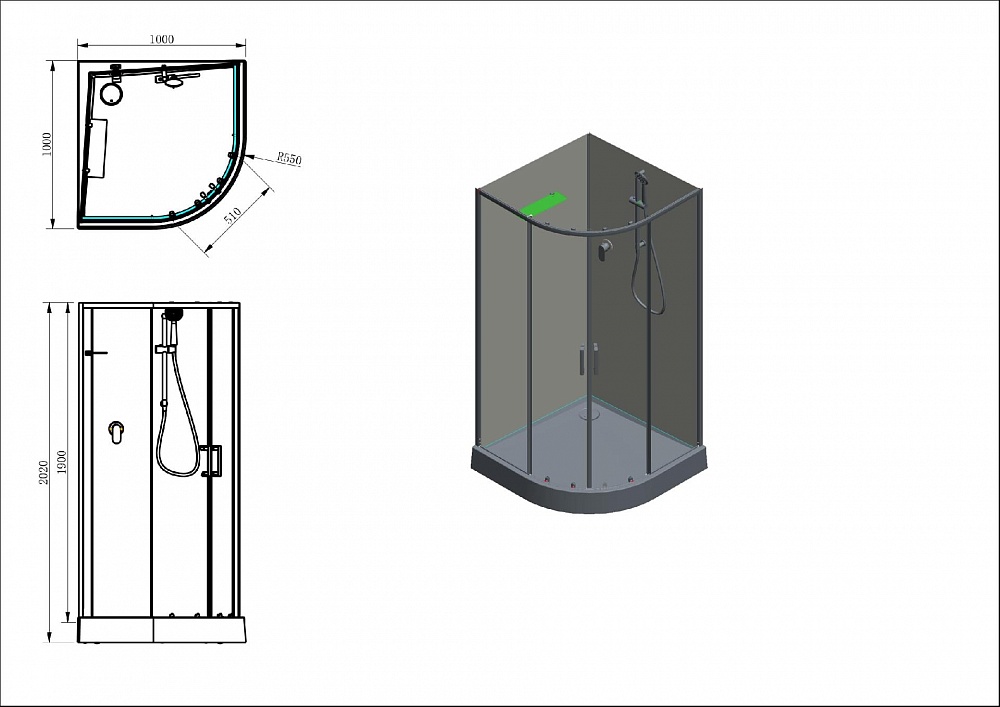 Душевая кабина Aquanet Passion EVO 100x100 R White, 00281965