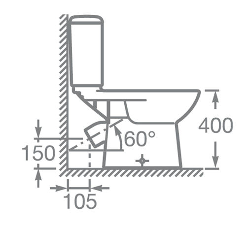 Унитаз-компакт Roca Access с косым выпуском 34P23900Y