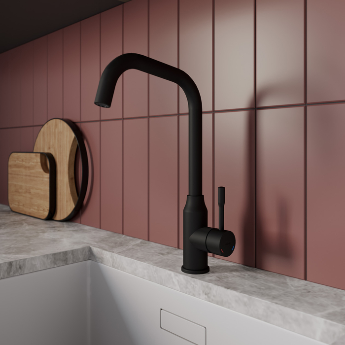 Смеситель для кухни, черный матовый, Meal, Milardo, M01BLL0M05