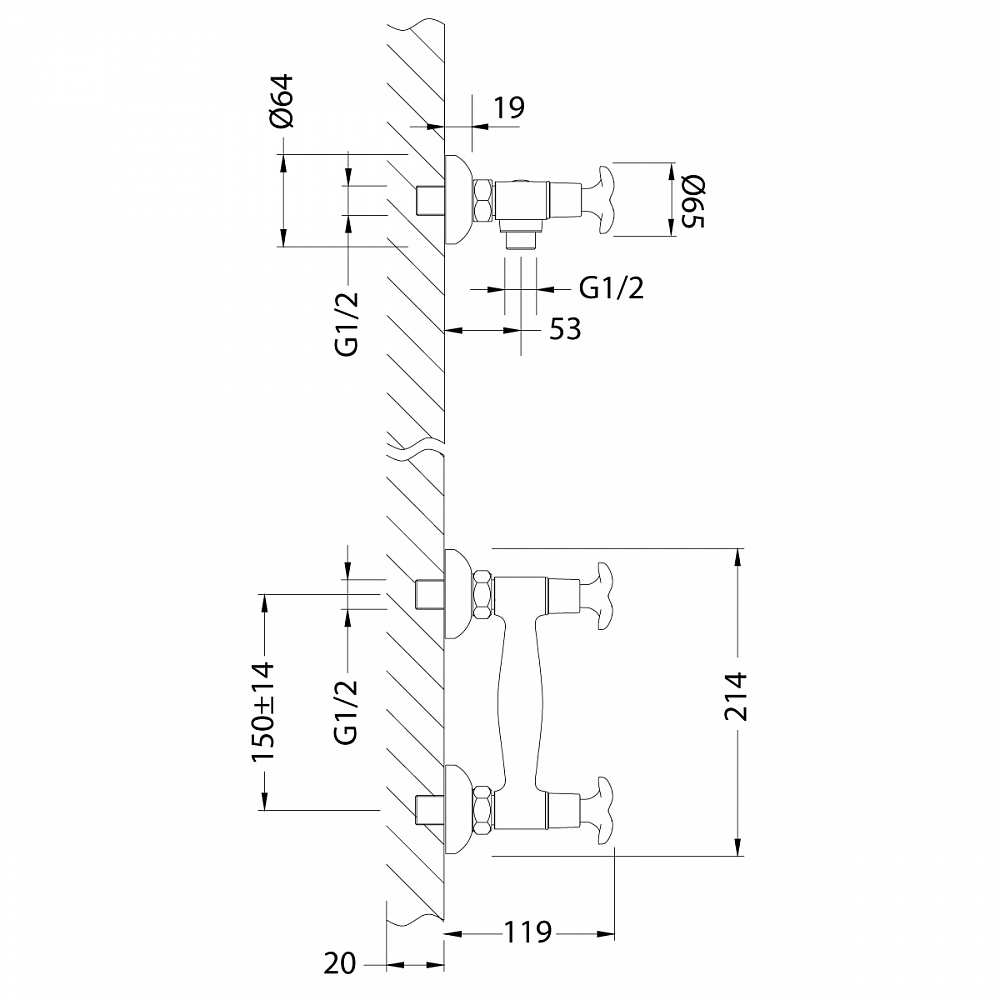 Смеситель Lemark Flora LM0103C для душа