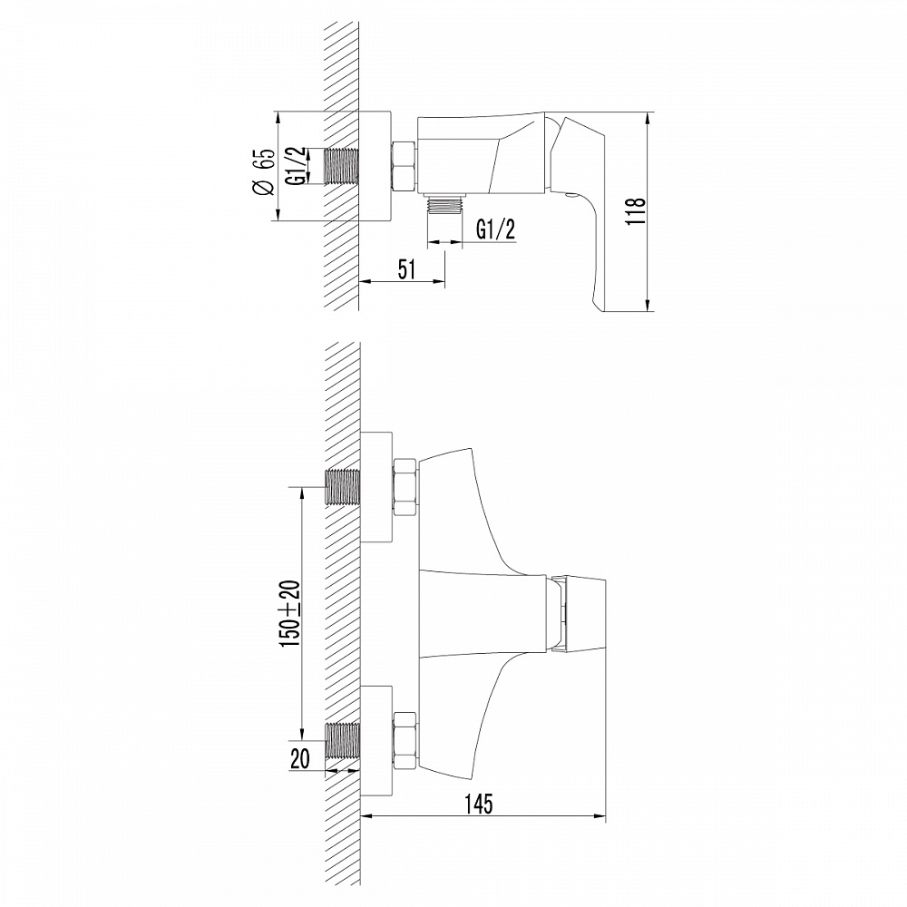 Смеситель Lemark Unit LM4503C для душа