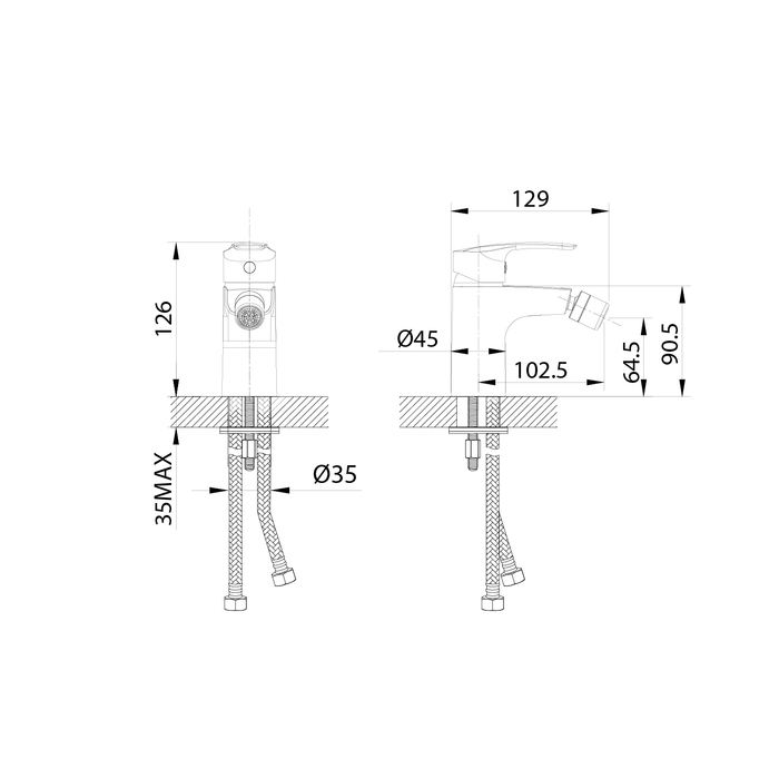 Смеситель для биде, Ray, IDDIS, RAYSB00i04