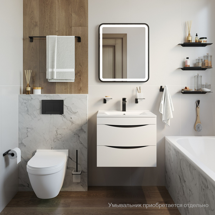 Тумба подвесная, белая, 60 см, Cloud,  IDDIS, CLO60W0i95. Подходит умывальник: 0136000i28