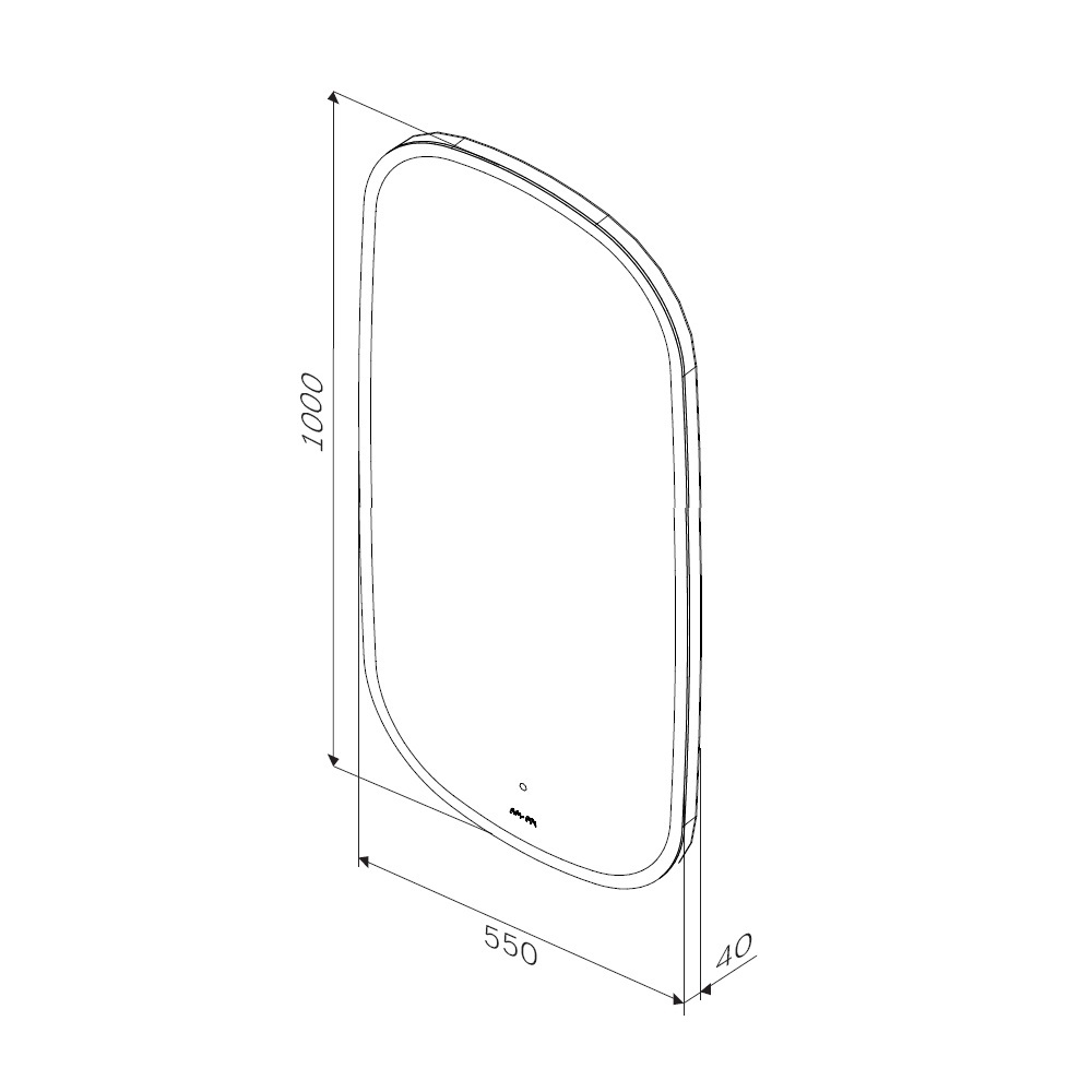 Зеркало универсальное с контурной LED-подсветкой, ИК- сенсором, вытянутое, 55*100 см, M8FMOX0551WGH