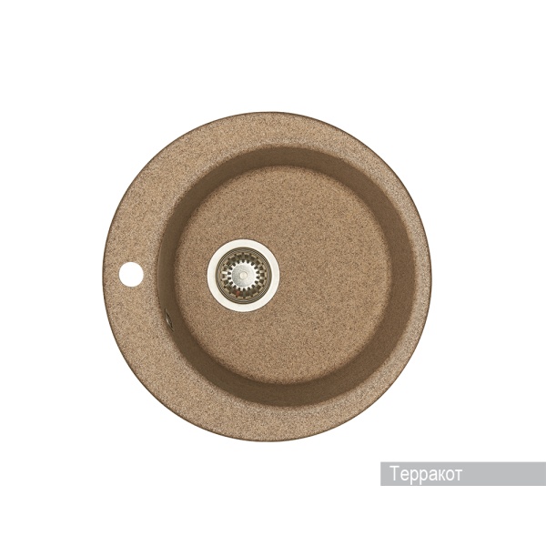 Мойка для кухни из литого мрамора Aquaton Иверия круглая терракотовая 1A711032IV270