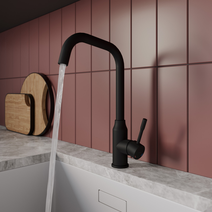 Смеситель для кухни, черный матовый, Meal, Milardo, M01BLL0M05