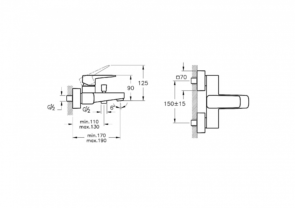 Смеситель для ванны Root Square, A4273726EXP