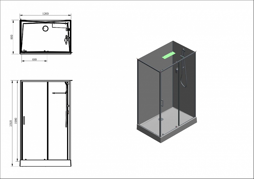 Душевая кабина Aquanet Passion EVO 120x80 R White, 00281968