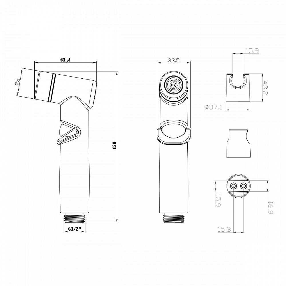 Комплект для биде Lemark LM8088BL с гигиеническим душем