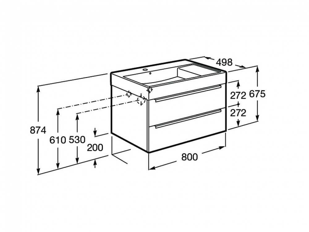 Тумба под раковину Roca Inspira 80 с раковиной 851076806