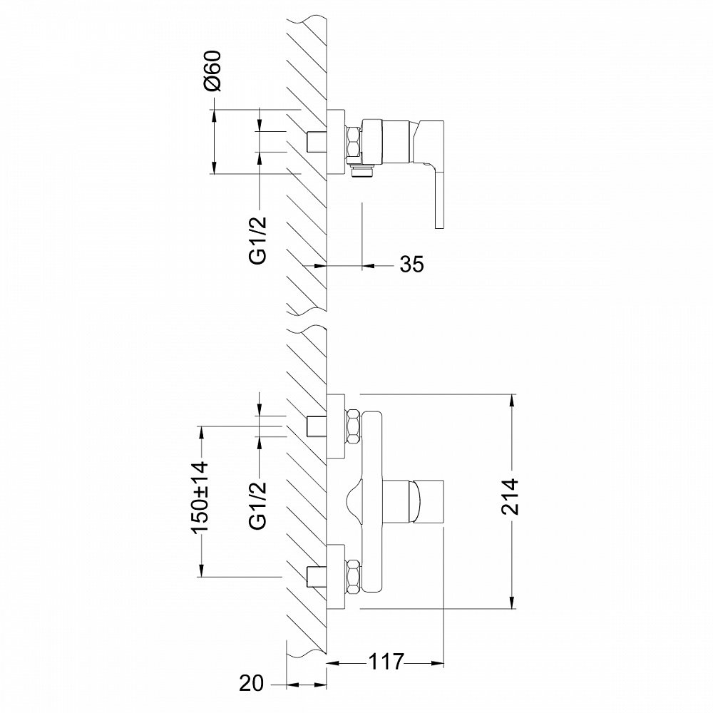 Смеситель Lemark Aura LM0603C для душа