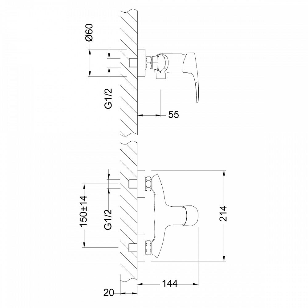 Смеситель Lemark Linara LM0403C для душа
