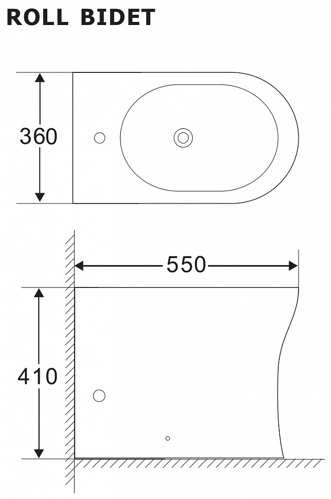 Биде напольное Aquanet Roll-B CL-12249F