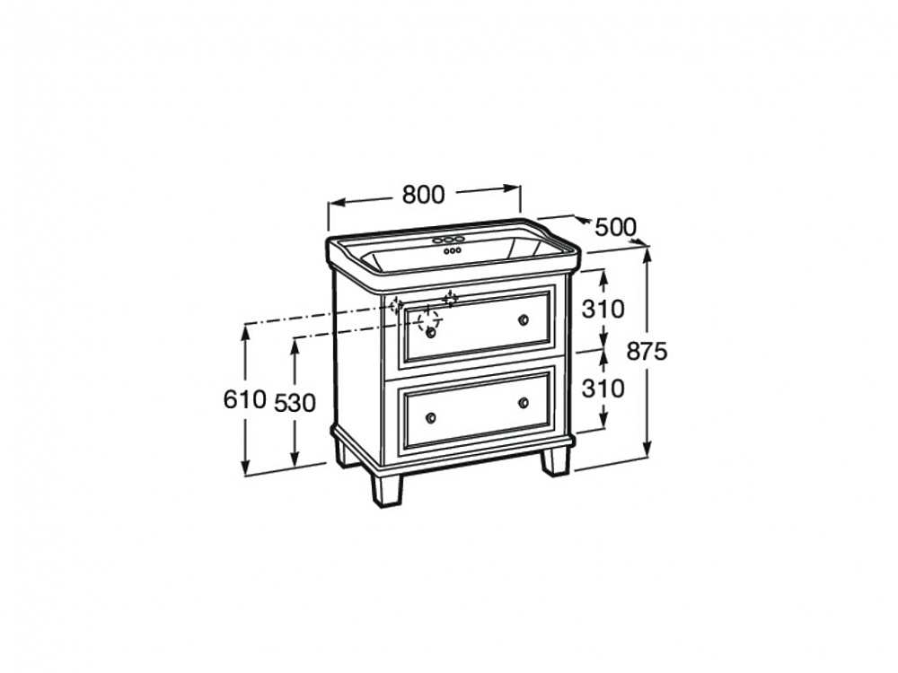 Тумба под раковину Roca с раковиной Carmen 800 851371417
