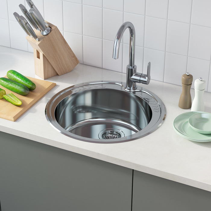 Мойка, нержавеющая сталь, полированная, D510, Suno S, IDDIS, SUN51P0i77