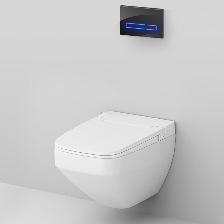 Инстлляция с клавишей Touchless Pro стекло, чёрн с подв унит Inspire V2.0 FlashClean с эл биде, IS450A38.CCC50A