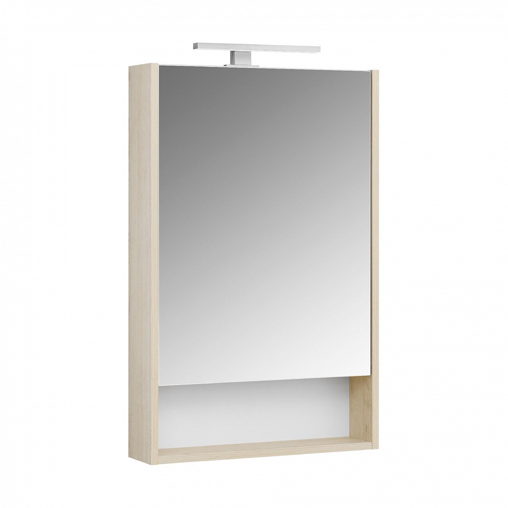 Зеркальный шкаф Aquaton Сканди 55 белый, дуб верона, 1A252102SDB20