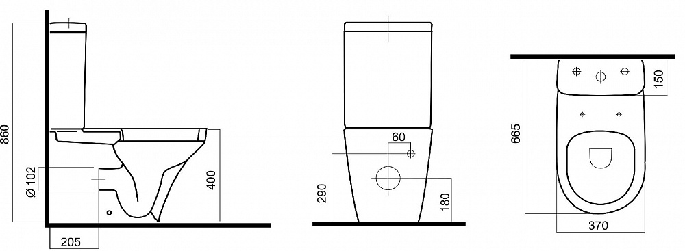 Inspire, унитаз-компакт, универсальный выпуск, C508607WH