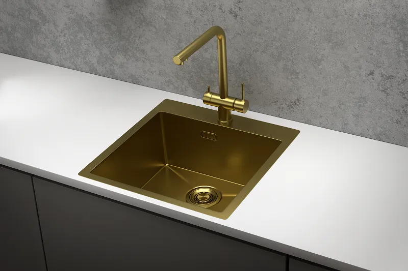 Стальная кухонная мойка Granula , GR-5151золотосатин