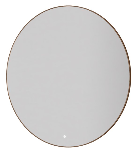 Boheme, Зеркало круглое c мет. рамой, подсветка, сенсор, антизапотевание, 100см BRUSHED BRONZE, 545-100-BRB