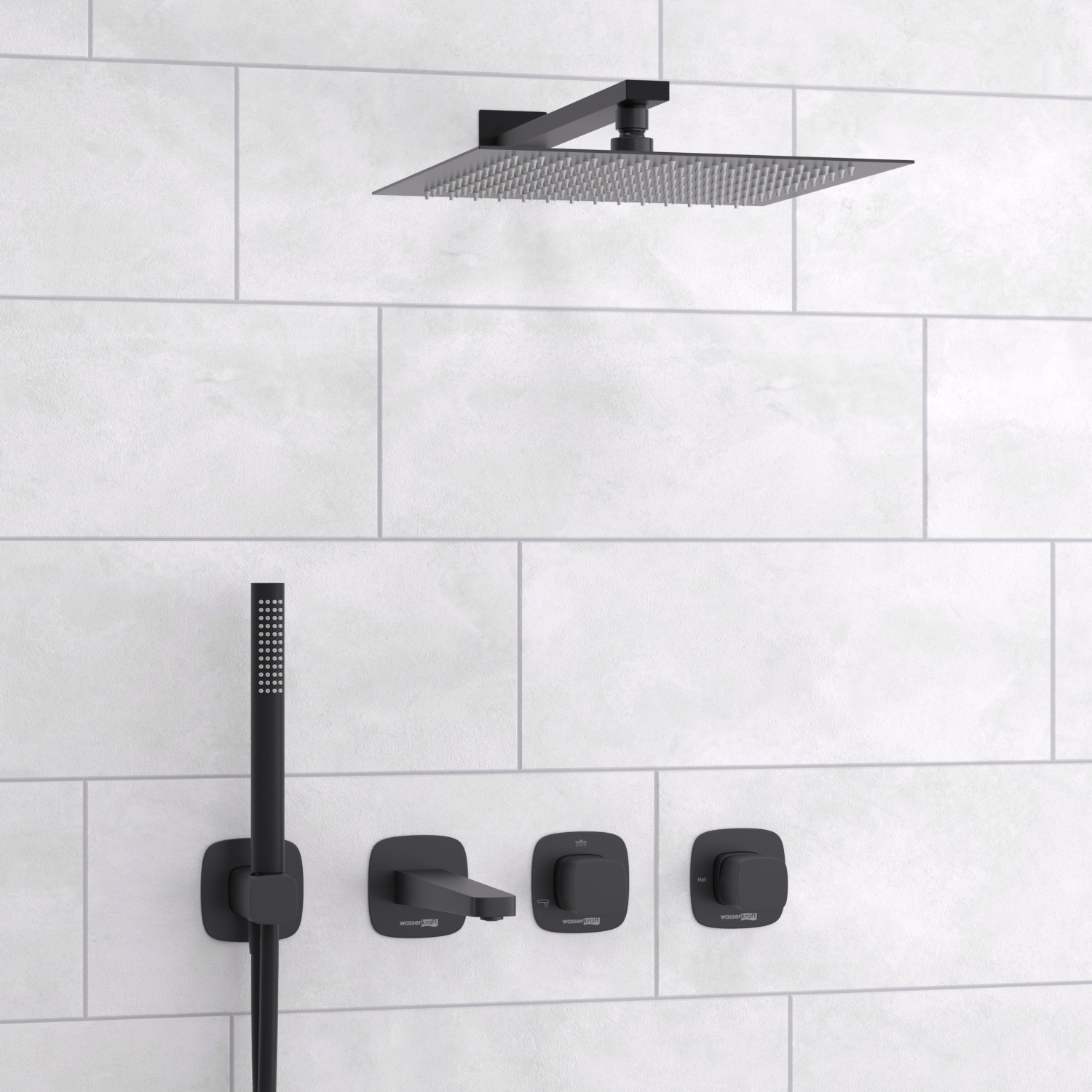  Встраиваемый комплект для ванны с верхней душевой насадкой, лейкой, A9151.265.315.219.162.327.242.217