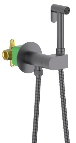 Смеситель встроенный с гигиеническим душем Caisa 9137/18SM Черное золото, 9137/18SM