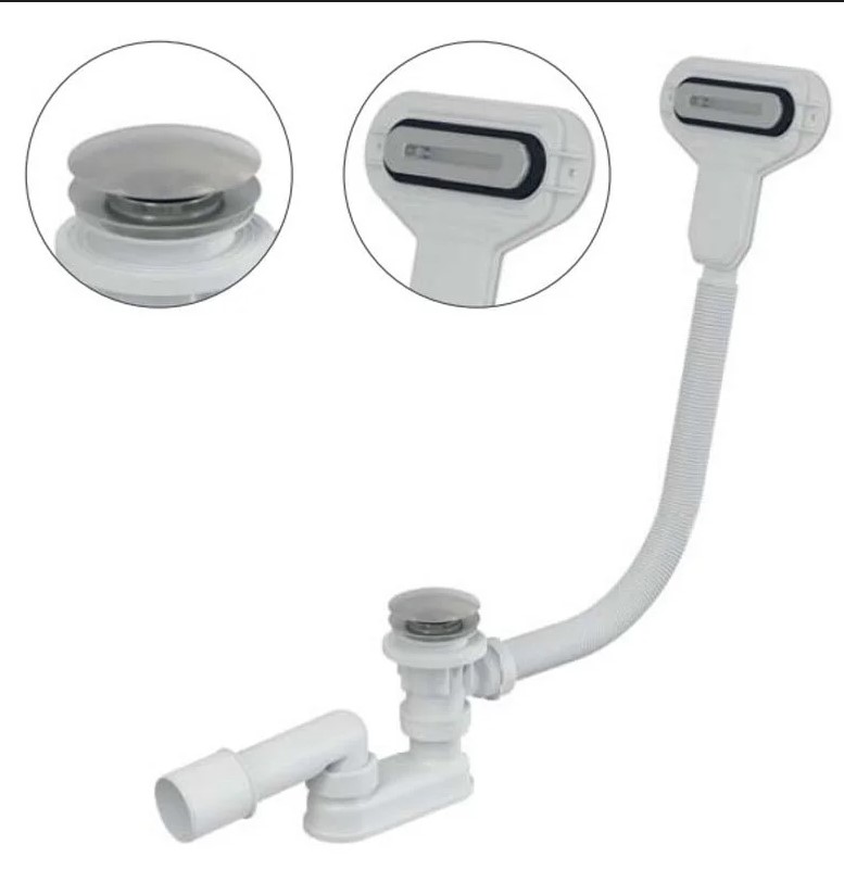 Сифон ALCAPLAST для ванны CLICK/CLACK с плоским переливом , A516KM