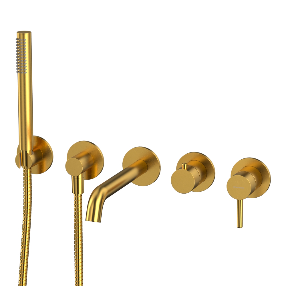 Смеситель для ванны скрытого монтажа WHITECROSS Y  (брашированное золото), YSET1240GLB