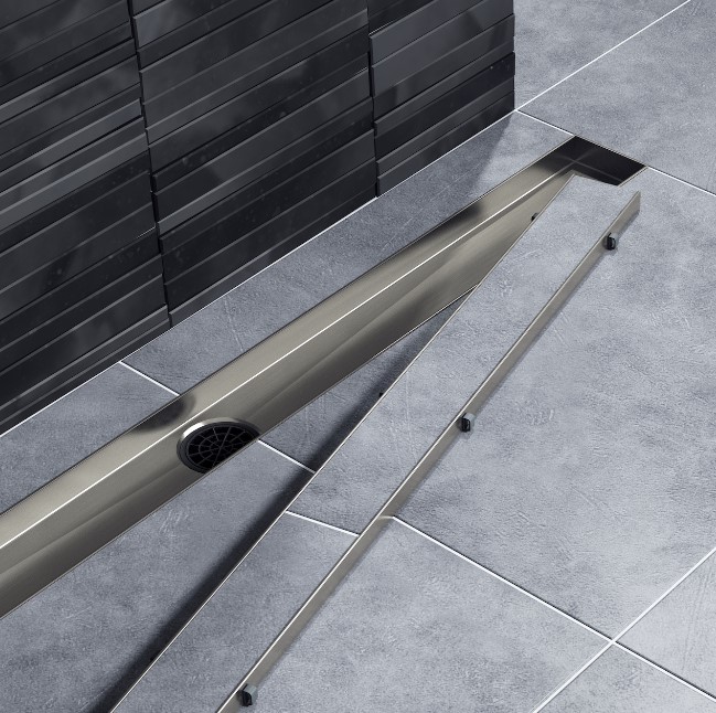 Душевой лоток Drain System 600 DS230206/18 Черное золото, с двусторонней панелью «Plate» под плитку, DS230206/18