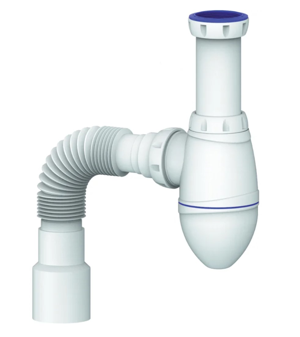 Сифон для умывальника Unicorn 1.1/2"х40 без выпуска, с унив. г. т. 40 х 40/50, A420