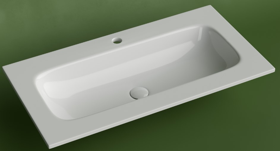Раковина накладная мебельная CERAMICANOVA Грация (Grace) прямоугольная 910x457x137, с отверстием под смеситель, цвет белый, CN7019, CN7019