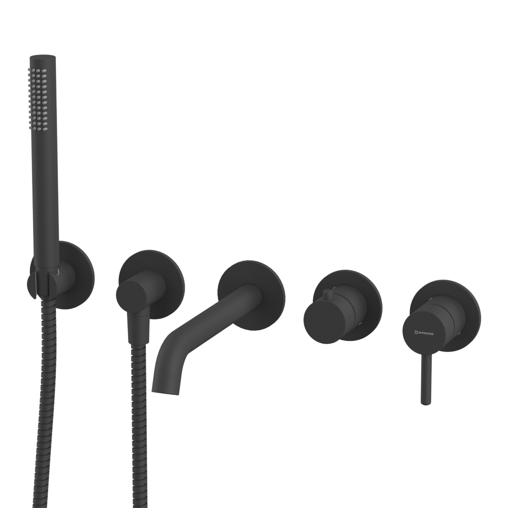 Смеситель для ванны скрытого монтажа WHITECROSS Y  (черный мат), YSET1240BL